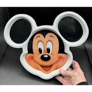 Disney Mickey Mouse Head Shaped Divided Dish Selandia Designs Melamine 11.5" -D3